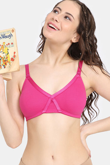 Buy Rosaline Everyday Double Layered Non-Wired 3/4th Coverage T-Shirt Bra - Beetroot Purple